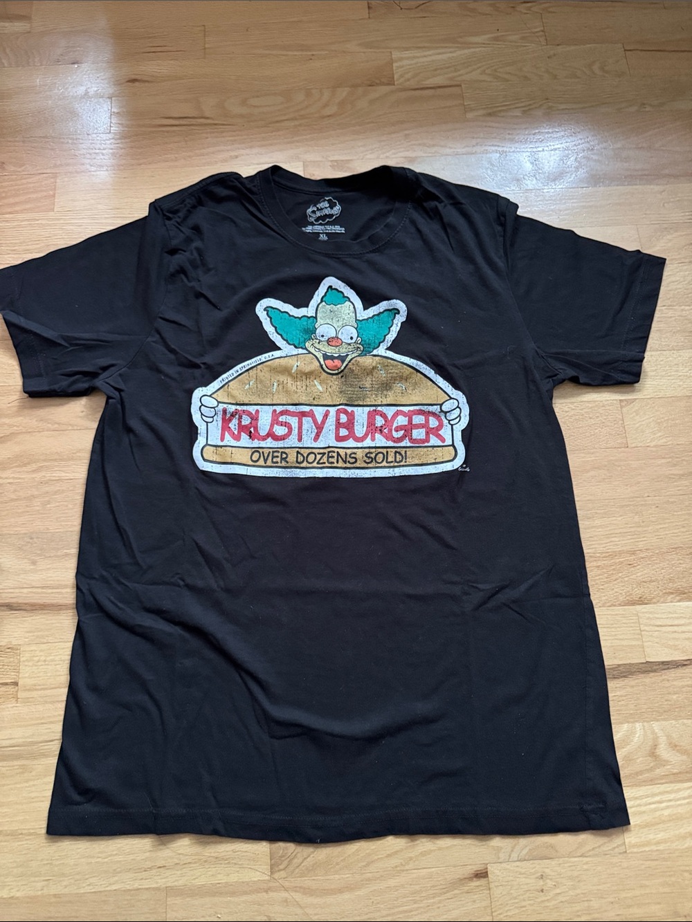 The Simpsons Krusty Burger graphic T-shirt in men’s size XL.